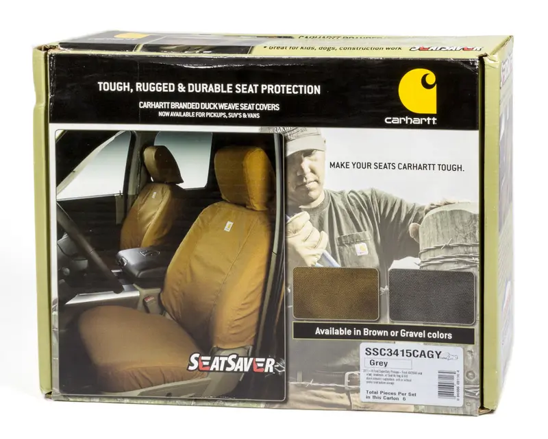 Covercraft Ssc3415Cagy Carhartt Gray Seat Covers – Front Row Fit For 2011–2016 Ford F-250 Super Duty 1