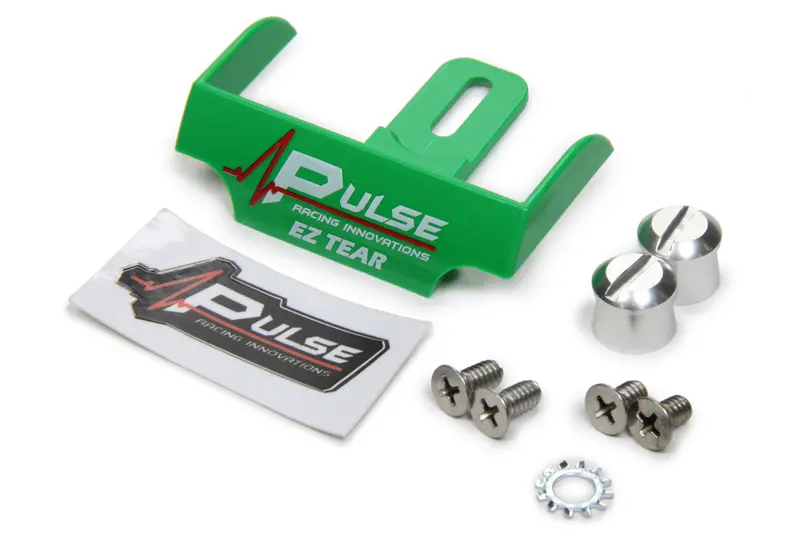 Pulse Racing Ezts102Grp Green Tear-Offs With Silver Stripes And Mounting Posts 1