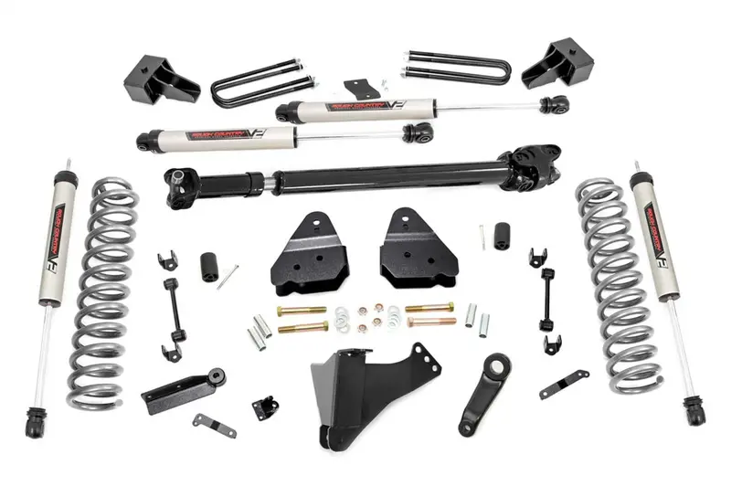 Rough Country 55971 4.5 Inch Inch Ford Suspension Lift Kit W/ V2 Shocks And Front Driveshaft 17-20 F-350 4Wd Diesel Dually Rough Country 1