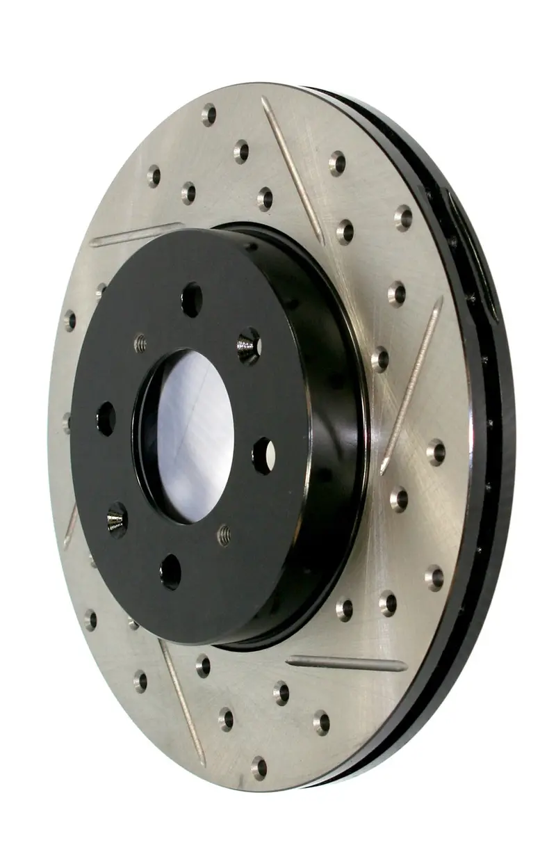 Stoptech 127.51003R Front Right Drilled & Slotted Sport Brake Rotor 1