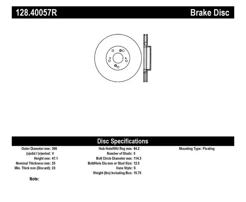 Stoptech 128.40057R Front Right Cross-Drilled Sport Brake Rotor 1